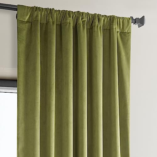 Hpd Half Price Drapes Vpyc-161224-96 Plush Velvet Curtain (1 Panel), 50 X 96, Retro Green #TOP5