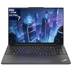 Lenovo ThinkPad E16 Laptop Computer, AI-Ready for Enterprise Business Work, Intel Ultra 7 255H (64GB DDR5 & 1TB SSD), Fingerprint Reader, Long Battery Life Fast Charging, Windows 11 Pro, Crabon Black