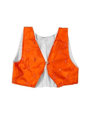 HIBA CREATIONS Independence day Tricolor jacket tiranga jacket Orange mirror jacket for kids 6-7 Years