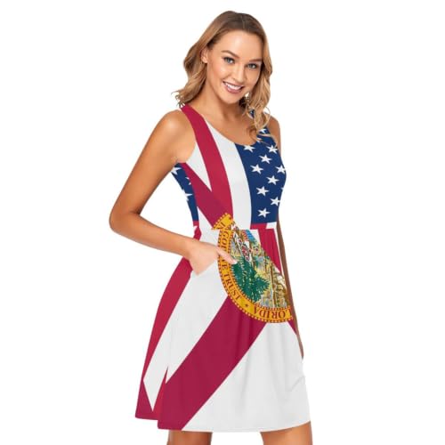 Robe débardeur États-Unis et Floride avec poches pour éviter le sac en été