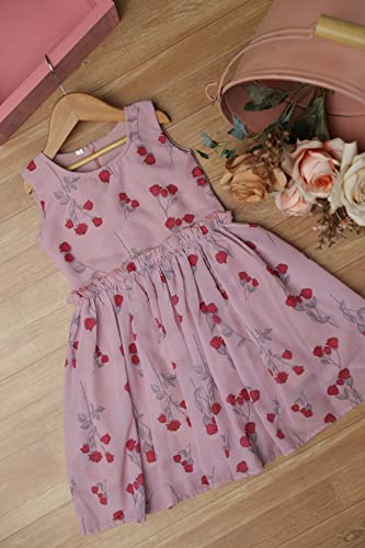Image of TAGAS Toddler Girls Floral Print Tiered Layer & Belted Dress