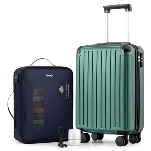 COOLIFE Kabinenkoffer 55X35X20cm für Ryanair Flugzeug Handgepäck Kabinengepäck Hartschalenkoffer mit TSA-Schloss und 4 Zwillingsrollen 2 Jahre Garantie