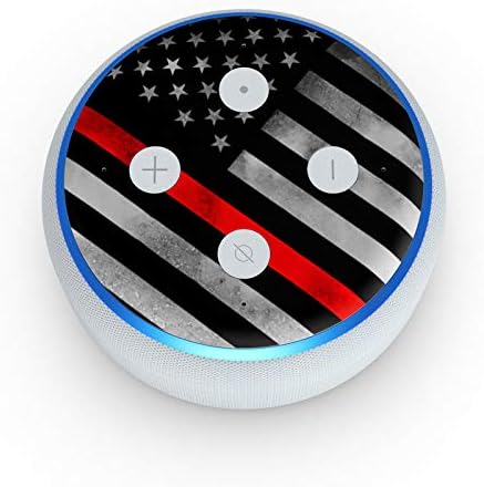 Thin Red Line Hero - Skin Sticker Decal Wrap for Amazon Echo Dot 3rd Gen