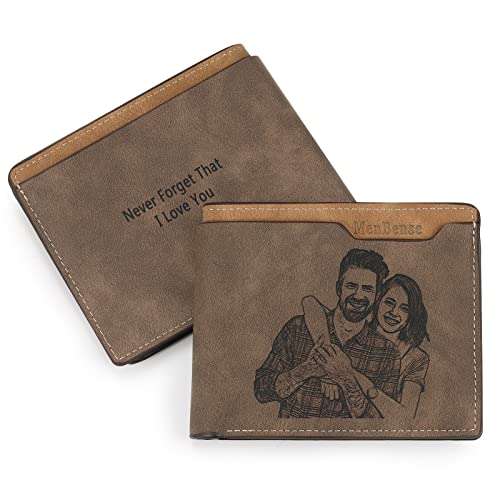 Glooraca Custom Engraved Wallet for Men Personalized Leather Wallet Personalized Birthday Christmas Father's Day Gifts for Men Husband Boyfriends (Color 2)