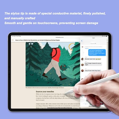 Rysik do Tabletu z Systemem IOS, Stylowy Rysik z Aktywnym Odchylaniem do Ekranów Dotykowych, Pojemnościowy Cyfrowy Rysik z Kablem ładującym do Tabletu