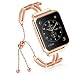 Produktbild NikoStore Bands für Apple Watch Series 3 42mm,Roségold Damen Edelstahl Sport Armband für iWatch Series 4 44mm Series 3/2/1 42mm Sport Edition