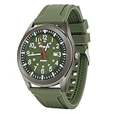 APXEL Orologio Uomo, Rologi Al Quarzo Calendario, Analogico Al Quarzo, Cinturino In Silicone, Attività All'aria Aperta Per Uomini E Uomini (Silicone Verde)