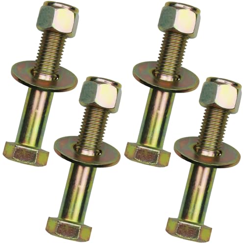 Image of 7 /8 inch x 4-1 /2 inch Hex Head Bolt by Color Galvanization with Nylon Lock nut and Large Size Washer Assortment Kit,Alloy Steel,Grade 8.(4pcs Pack),by Metalsuberg