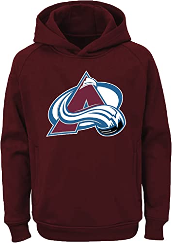 Outerstuff NHL Youth 8-20 Team Color Performance Primary Logo Pullover Sweatshirt Hoodie (18-20, Colorado Avalanche Burgundy)