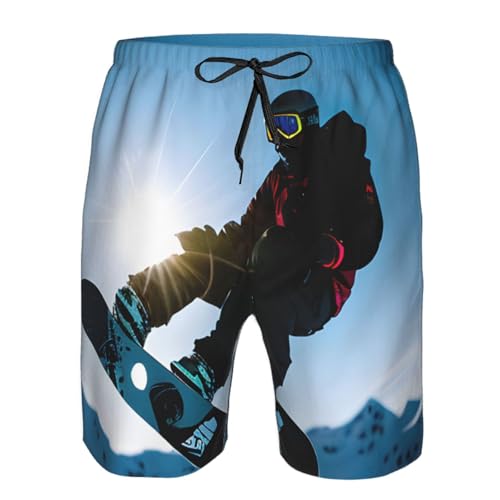Snowboarding Picture Print Stylish Beach Shorts Swim Trunks Lightweight Breathable Summer Outdoor Activities4