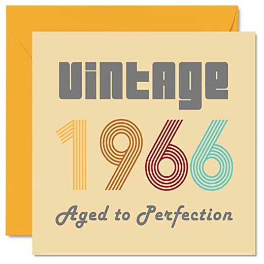 Tarjetas cumpleaños 56 hombres mujeres, vintage 1966 envejecido a perfección, 56 tarjetas cumpleaños divertidas ella, 145 mm x 145 mm, tarjetas felicitación cumpleaños mamá, papá, abuelo, niñera