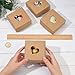 BENECREAT 20 Packs 3.4x3.4x1.4 Inches Kraft Paper Boxes with Heart Hole, Paper Gift Box for Wedding, Birthday, Graduation, Valentine's Gift Packaging