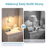 PRINCEWAY Ściemnialna Lampka Kinkiety do Sypialni Nad Łóżko do Czytania LED Biały z Wtyczką, Dwa Przełączniki Dotykowe, 3 Tryby Kolorów Oświetlenia, Szeroki Kąt Oświetlenia 110°