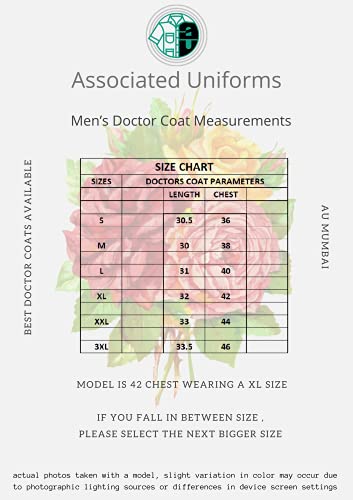 Image of Associated Uniforms Premium Half Sleeves Doctor's Lab Coat (L-40, WHITE)