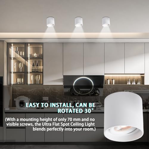 Plafonnier LED avec projecteur lumineux réglable au design épuré
