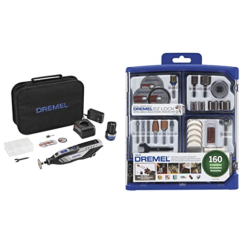 Image of Dremel 8250 Cordless Brushless Rotary Tool Kit and the 710-08 160 Piece Rotary Tool Accessory Set