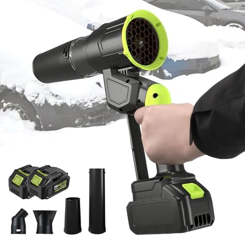 Cordless Electric Blower - 947W Brushless Motor, 381CFM Airflow, 1500g Force, 4-Speed Handheld Blower with 4 Nozzles for Lawn Care, Patio Cleanup, Dust Removal, Leaves & Light Snow - 1 Battery in...