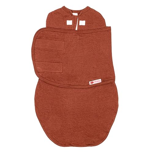 Image of embé 2-Way Starter Baby Swaddle, Newborn Swaddle Sack, Zip, Hook & Loop Baby Wrap, Hip Healthy, Infant, 6-14 lbs, 0-3 Months - Rust