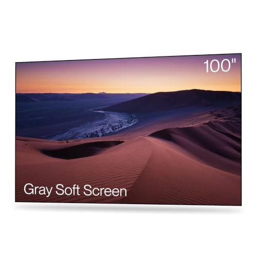 AWOL VISION 100" Fixed Frame Matte Gray Projector Screen, 170° Viewing Angle, 16:9 8K/4K Screen with 1 in Slim Aluminum Frame, for UST and Long Throw Projectors (100", Gray)