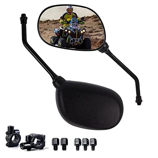 BISHERDER Universal 8mm 10mm Bolt 7/8 Inch Handle Bar Mount Clamp Hawk-Eye Motorcycle Convex Rear View Mirror fit Honda ATV Dirt Bike Scooter Kawasaki Cruiser Suzuki Victory and More (Classic)