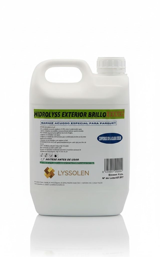 Barniz Exterior para Madera al Agua - Acabado Brillo 5L - Barniz Acrílico de Alta Protección UV y Resistencia Climática - Protección y Decoración para Maderas de Exterior - Incoloro