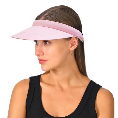 Image of 2 Pack Visor Women Men Sun Hat Clip On Visors Adjustable Sport Wide Brim Cap