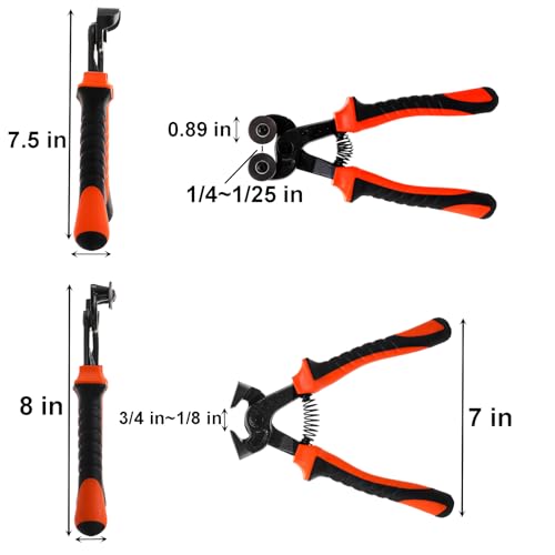 Okllen 2 Pieces Glass Tile Nippers Set, Heavy Duty Wheeled Glass Mosaic Nipper & Hd Ceramic Tile Nipper, Tile Cutter Pliers with Soft Grip Handle - Thumbnail 2