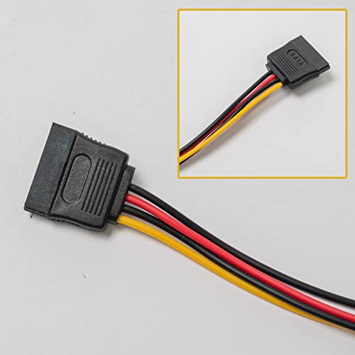 15Pin Sata Power Cable Male To Female 18Awg Serial Ata Hard Drive Pcie Power Converter Cables 11.8Inch (30Cm), Black #TOP4