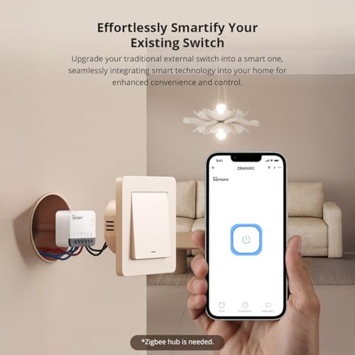 Image of Ledgebit ZBMINIR2 Zigbee Smart Switch | Compact 10A In-Wall Module | Detach Mode & Delay Power-On | Alexa Compatible | Requires Zigbee Hub