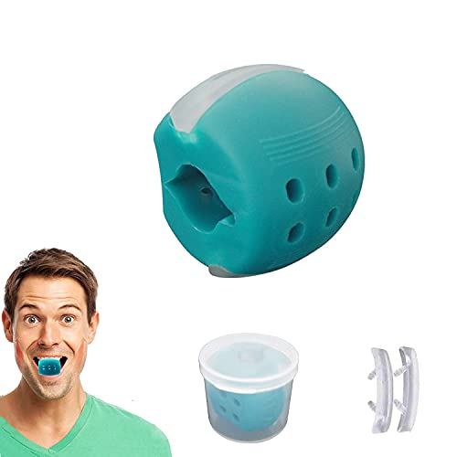Ejercitador de Mand�bula, Jawline Exerciser, Bola de Ejercicios de Mand�bula, Jawline Facial Fitness Ball, Jaw Exerciser Chew, para Entrenamiento Muscular y Levantamiento de La Cara (Azul)