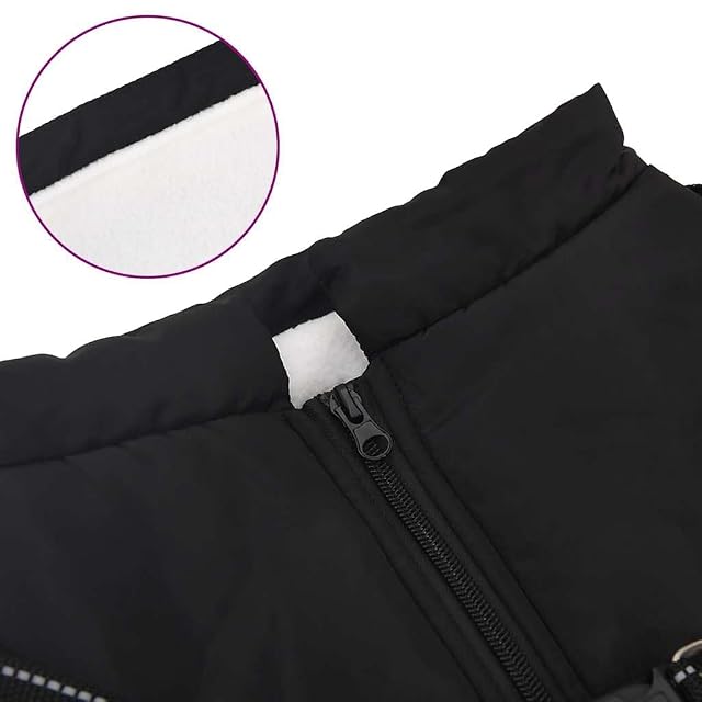 Foto 4 de 8 de vidaXL Abrigo para Perro con arnés Impermeable Reflectante L44 Negro