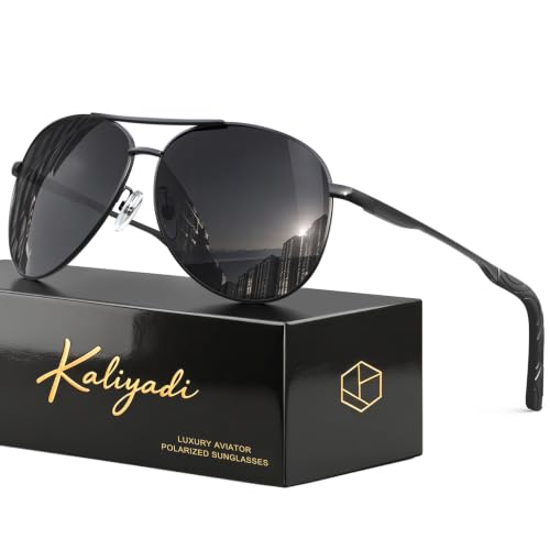 Image of KALIYADI Aviator Sunglasses Polarized for Men Women with UV400 for Driving