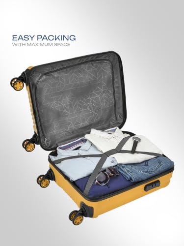Image of Safari Scrib Cabin 8 Wheels 55cm Carry on Trolley Bag Hard Case Polycarbonate 360 Degree Wheeling System Luggage, Trolley Bags for Travel, Suitcase for Travel, Amber Dune Printed