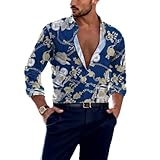 Men Print Shirt Men 3D Digital Printing Longsleeve Shirt Men Casual Trend Shirt Men Temperament Retro Fashion Shirt A-03 XXL
