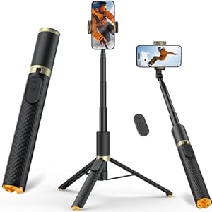 62″ Phone Tripod & Selfie Stick, Tripod for iPhone with Remote, Portable, Lightweight Travel Stand for Selfies Video Recording Vlog, Extendable Stand Compatible with iPhone Android