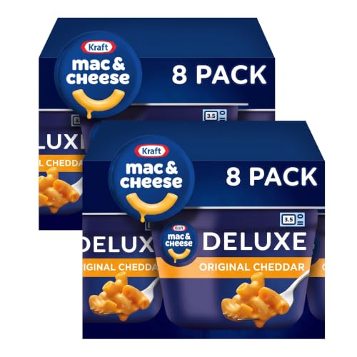 Kraft Deluxe Mac and Cheese, 8 Cups, for Easy Dinner or Dinner Sides, Original Flavor, No Artificial Flavors or Dyes, 2.39 oz, (Pack of 2)