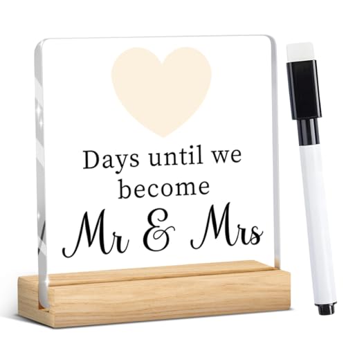 Wedding Engagement Gifts for Couples, Funny Wedding Countdown Acrylic Sign,