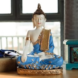 Image of eCraftIndia Meditating Lord Buddha Statue (17.78 cm x 12.7 cm x 27.94 cm, Blue)