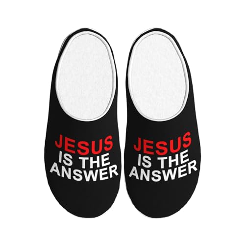 Jesus Is The Answer Cotton Slippers Indoor Outdoor Slippers For Women/Men