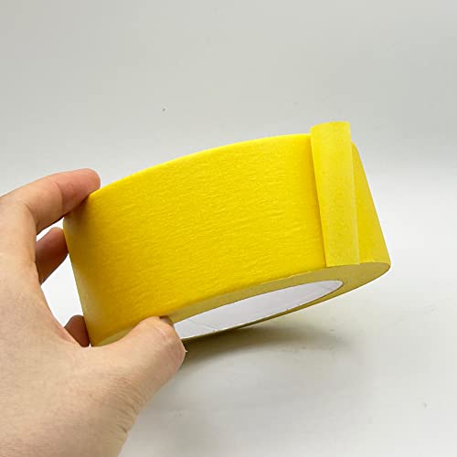 Image of Yellow Masking Tape 2 inch x 55 Yards, Yellow Painters Tape 2 inch Wide Paper Tape for Arts DIY Crafts Painting Labeling Decoration School Projects Home Office