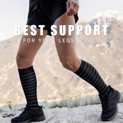 BLUEENJOY Copper Compression Socks for Women & Men (6 pairs) - Best Support for Nurses, Running, Hiking, Recovery by BLUEENJOY - Image 4