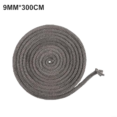 9 mm Holzofen Feuerseil Dichtung, 3 Meter Länge, Dichtungsseil Ersatz für Ofen oder Holzofen, Kamintüren
