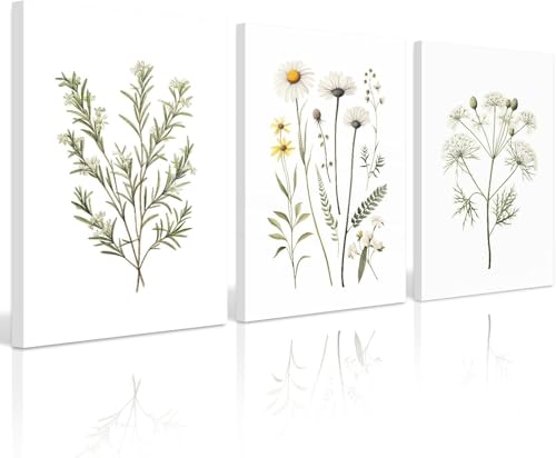 Tableaux floraux pour chambre à coucher déco bohème vintage grand format