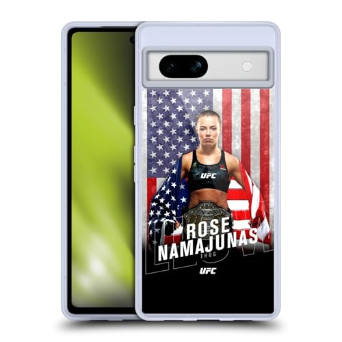 Head Case Designs Officially Licensed UFC US Flag Rose Namajunas Soft Gel Case Compatible with Google Pixel 7a