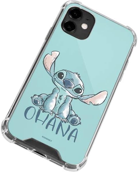 Skinit Clear Phone Case Compatible with iPhone 12 - Officially Licensed Disney Lilo and Stitch Ohana Design