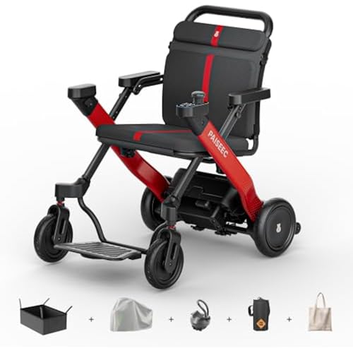 Paiseec W1 2-in-1 Electric Wheelchair for Adults, Easy Folding for Travel
