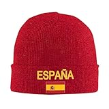 Gorro de Punto Invierno Mujer Hombre Bandera Española Sombrero de Punto Cálido Winter Beanie HatsSímbolo Español Suave y Elástico para Trabajo, Deporte