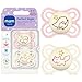 MAM Glow in The Dark Pacifiers, Baby Pacifier 0-6 Months, Best Pacifier for Breastfed Babies, Premium Comfort and Oral Care 'Perfect' Collection, Girl, 2-Count
