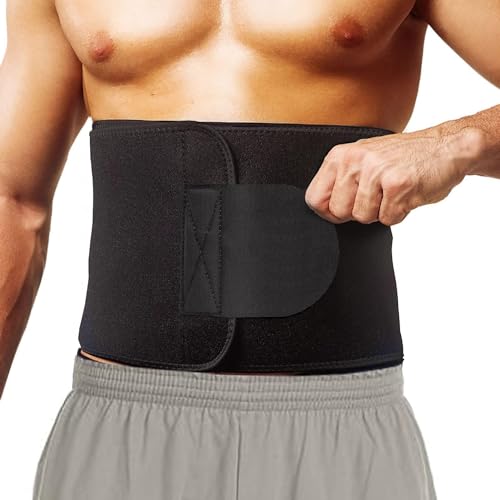 BETNEP Waist Trimmer for Women and Men, Sweat Band Waist Trainer for High-Intensity Training & Workouts Fitness Strength Training Workout for Men and Women Light Black, Light Black, One size