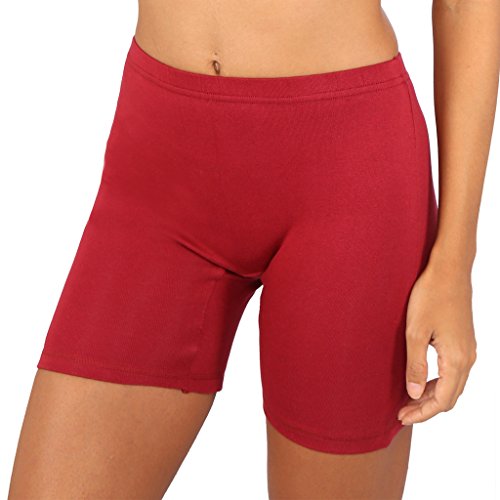 Image of Bralux Cycling Shorts for Women, Girls with Cotton Spandex Set of 3 - Multi Colour Rib Shorts